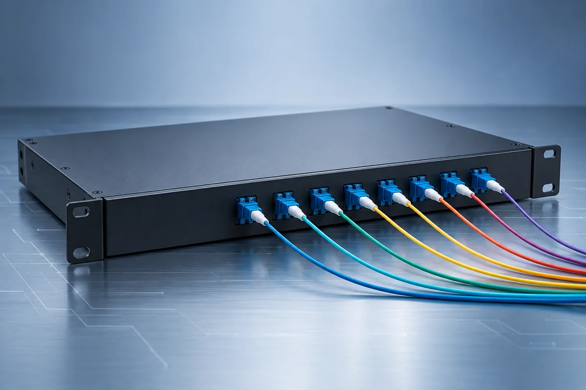 WDM multiplexer with MPO and MTP fiber optic adapters